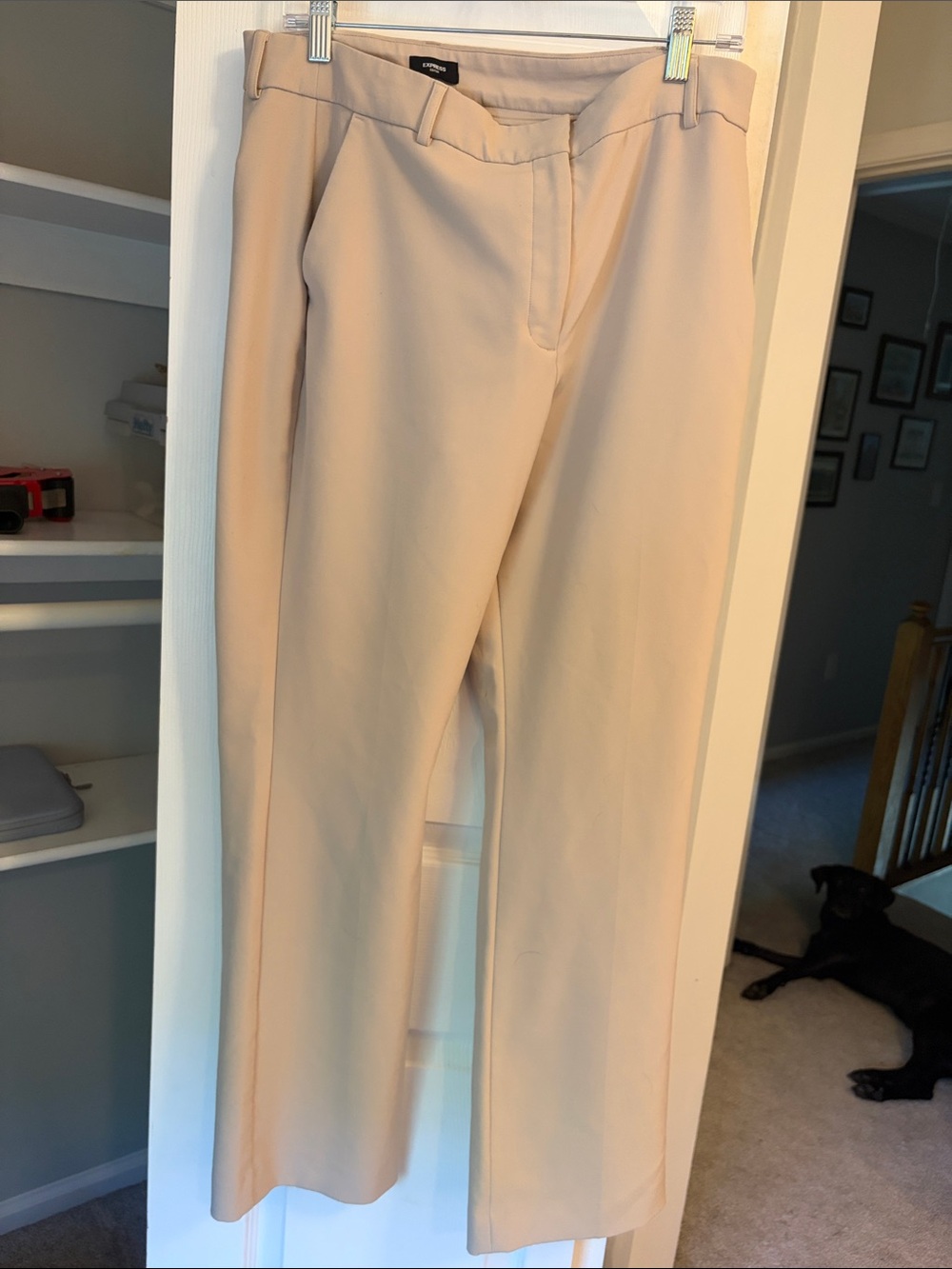 Express Women's Ankle-Length Cropped Dress Pants in Beige